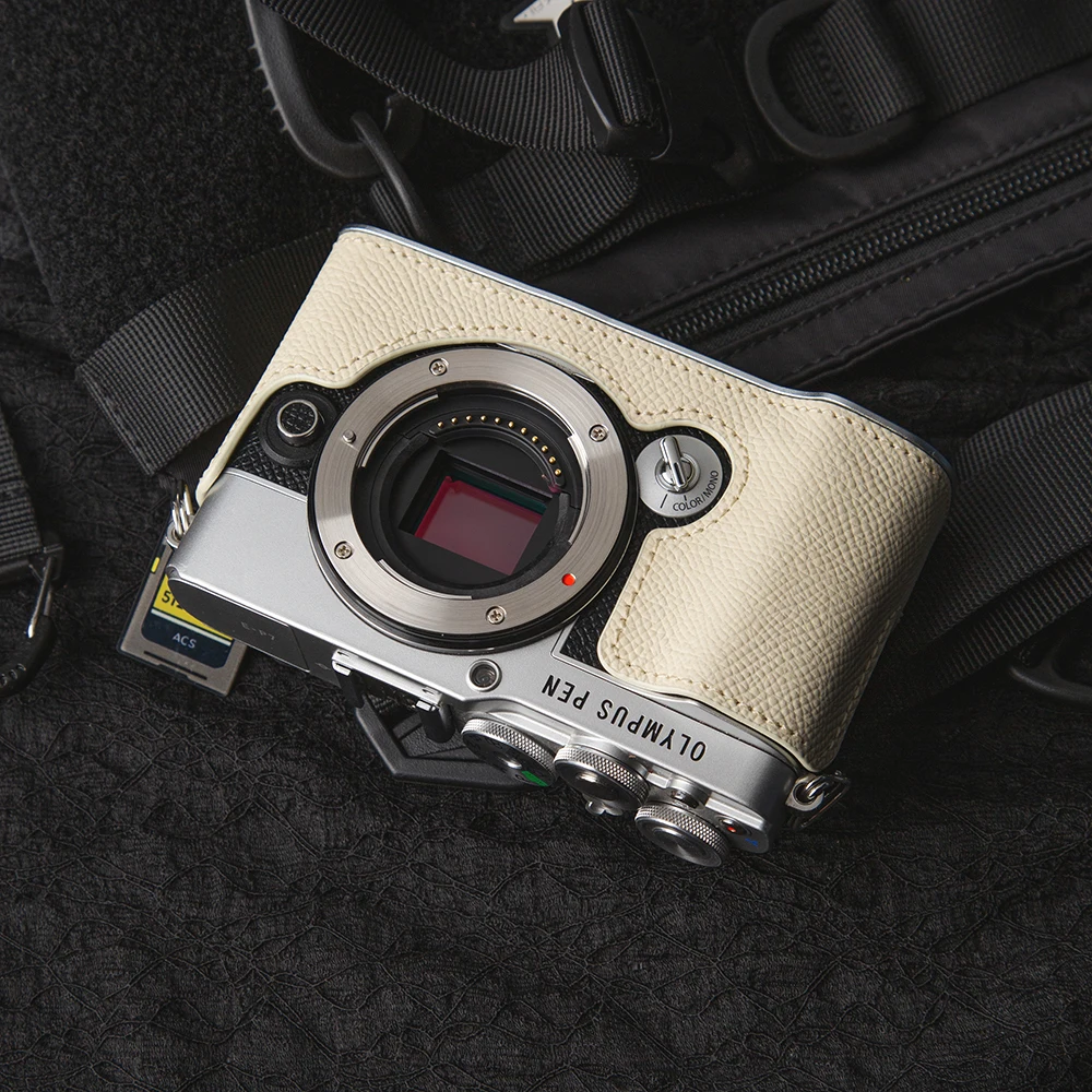 EP7 Protective Case PENF Half Bag for OLYMPUS PEN E-P7 PEN-F EP7 Case PEN F Genuine Leather Half Case EP 7 Handmade Camera Bag - Image 2
