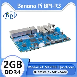 BPI-R3 Banana Pi MediaTek MT7986 czterordzeniowy Cortex A53 + MT7531Chip 2G DDR RAM 8G eMMC obsługa karty SD Linux 5.4 EC25 LTE 4G