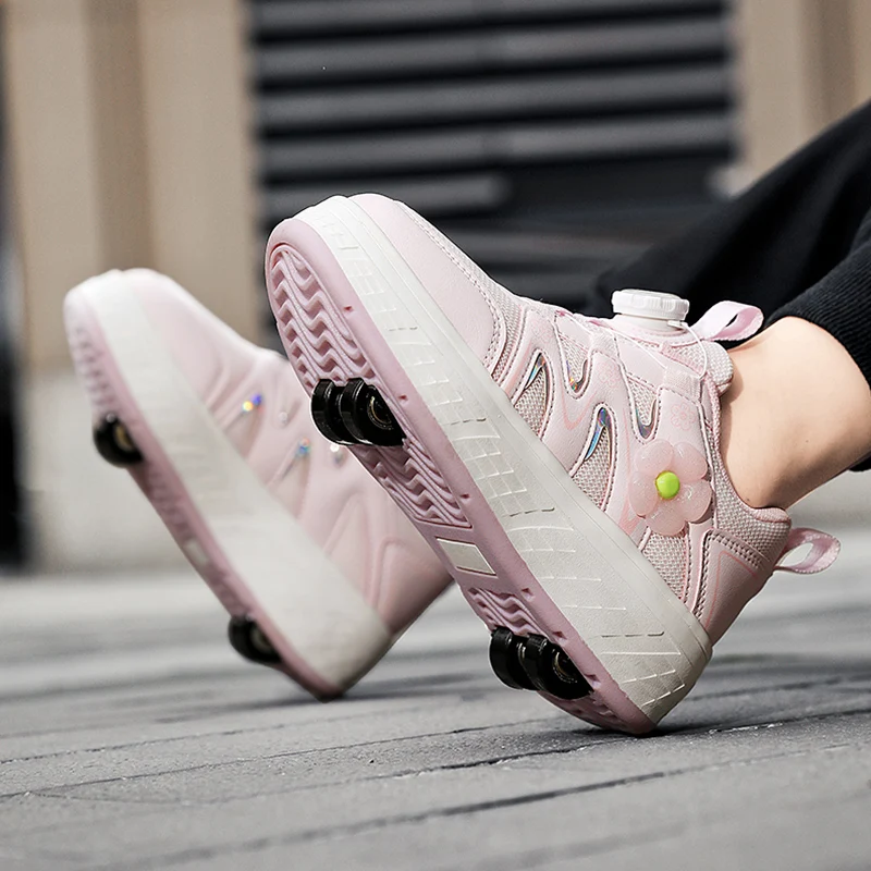 

Kids' Heelys – Fall & Winter 2025 New: Girls' 2-Wheel Invisible Skates, Boys' White Roller Shoes