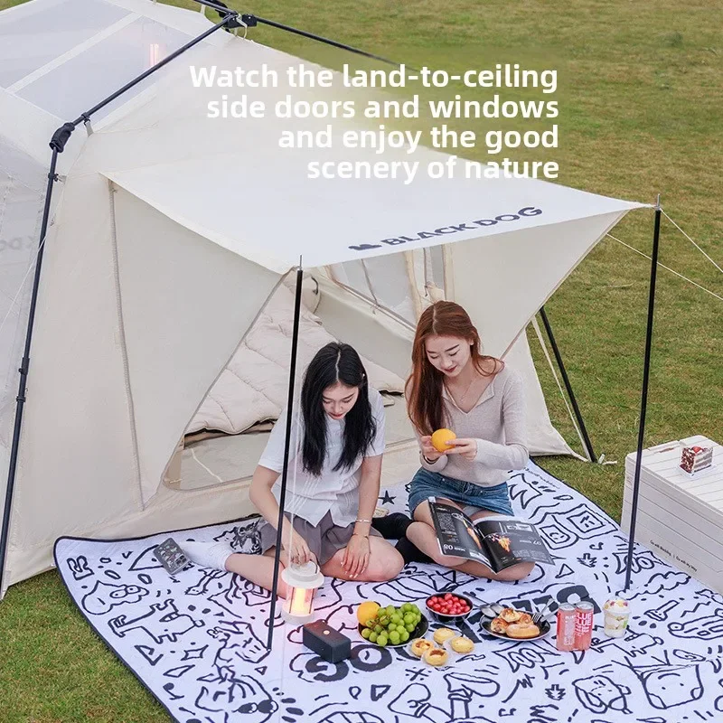 بلاك دوج معدات التخييم بين عشية وضحاها غرفة واحدة وغرفة معيشة واحدة خيمة أوتوماتيكية Miye للحماية من الشمس في الهواء الطلق محمولة