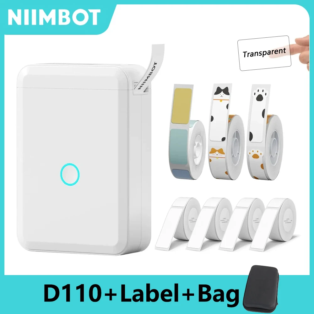 Niimbot D110 Portable Mini Printer Thermal Adhesive Sticker Label Printer Inkless Pocket Label Maker UV Printer For Mobile Label