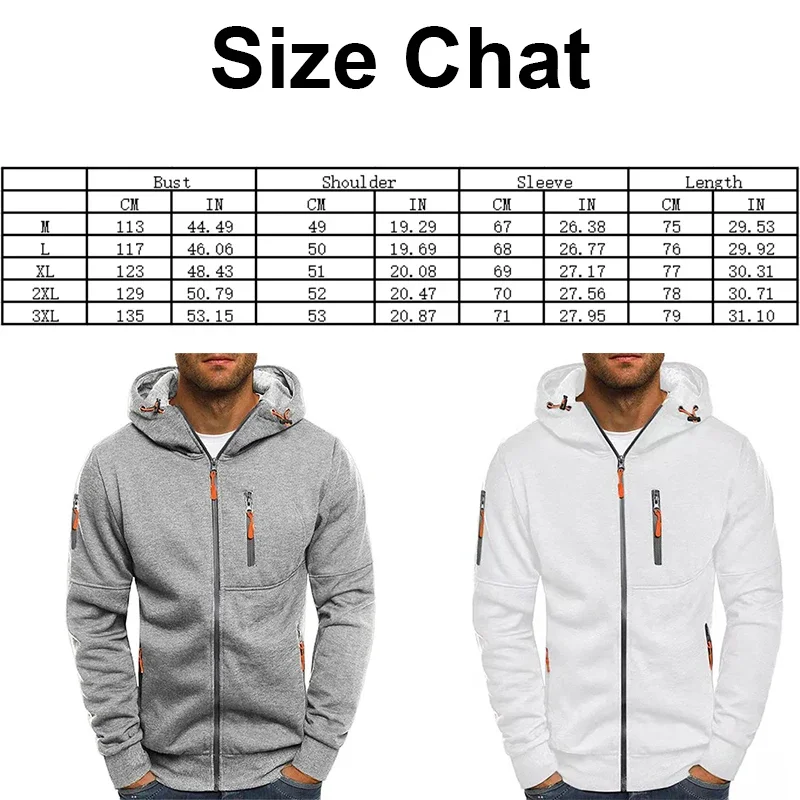 Mens Hoodie Fashion Casual Hoody Sportswear Loose Fleece Zip Up Harajuku Sweatshirt Man