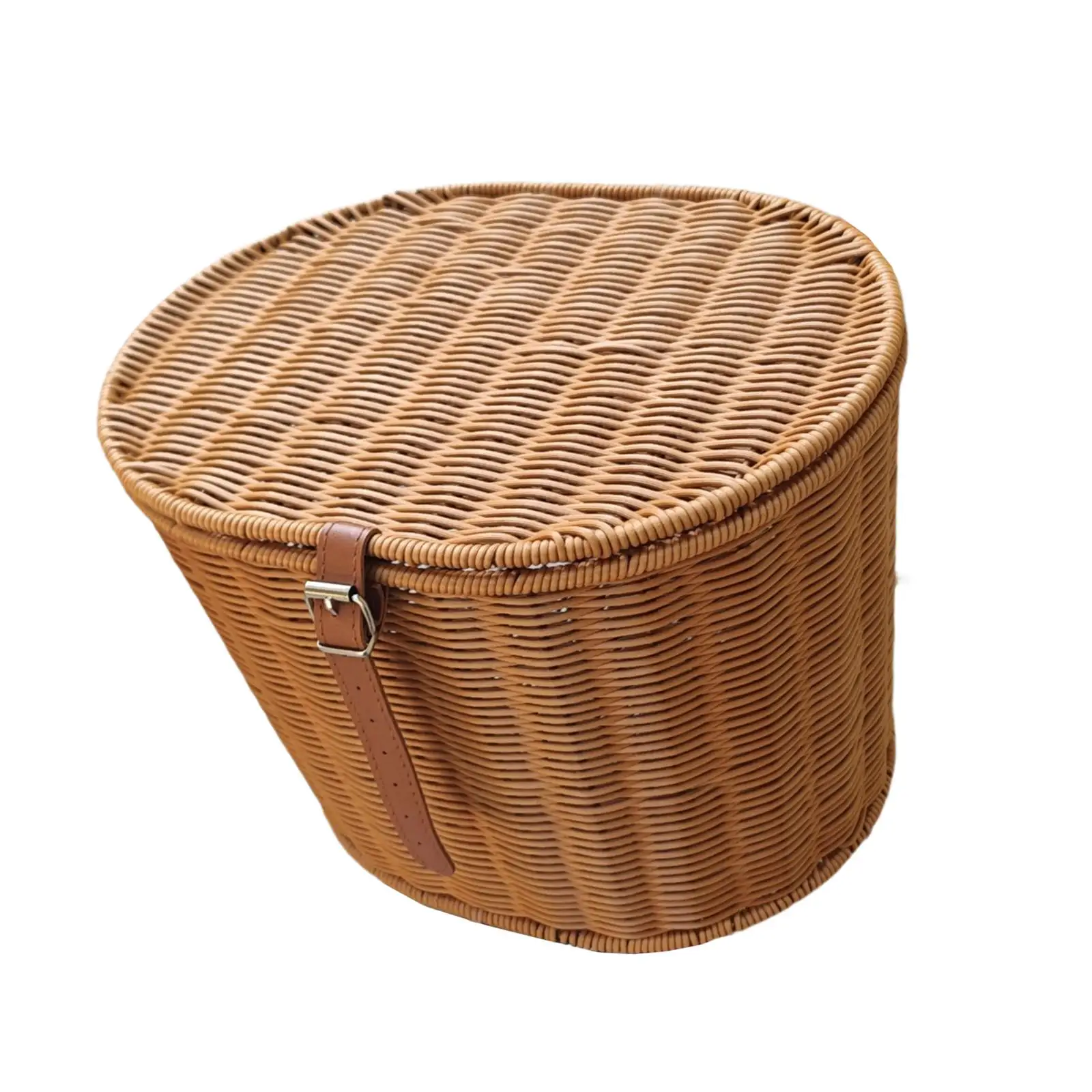 Front Bike Basket with Lid Hand Woven Vintage for Girls Women Handmade Fits Kids