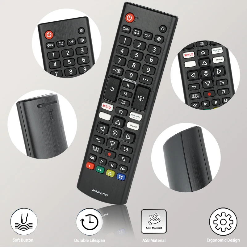 For AKB76037601 LG-Smart-TV-Remote-Control-Replacement With NETFLIX primevideo Buttons, For LG Smart TV 32LM577BPUA 32LM577BZUA