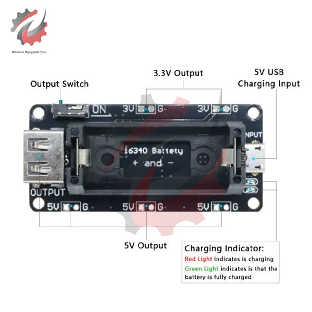 16430 Dual Output Micro USB 3.3V 5V Power Bank Battery Charging Module Rechargeable Battery Holder Lithium Battery Charger Board