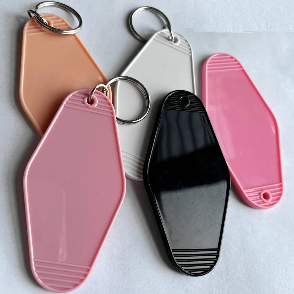 Blank DIY Custom Logo ABS Plastics Hotel Motel Movie Key Chains Tag Pendant Keychain Keyring Cafe Mail Box Gifts