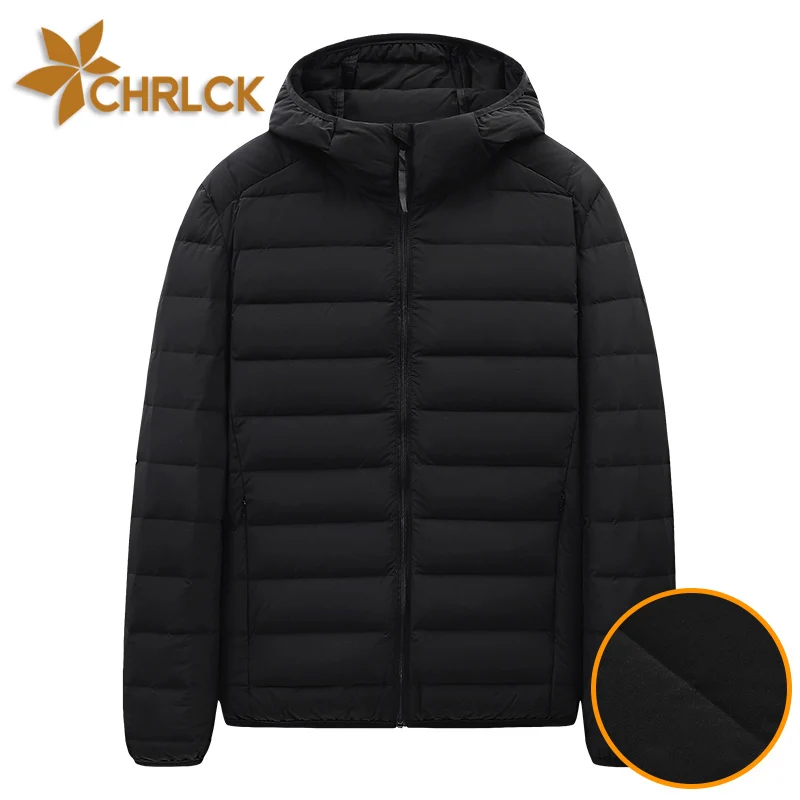 

CHRLCK Men's Waterproof Hiking Down Jacket 90% Men Camping Trekking Skiing Thermal Coats Winter Warm Windbreakers Outdoor