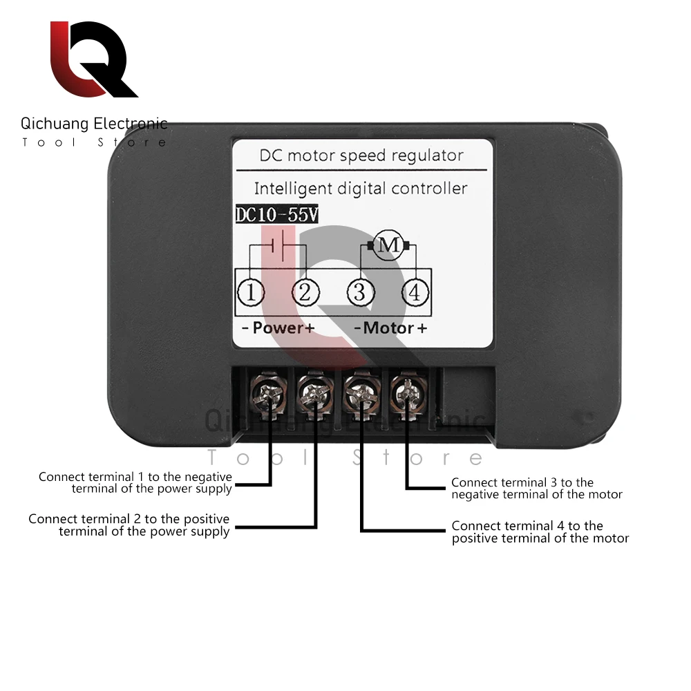 ย้อนกลับ 0 ~ 100% ปรับ DC 10-55V DC Motor Speed Controller PWM 12V 24V 48V แรงดันไฟฟ้า Amp รีโมทคอนโทรล