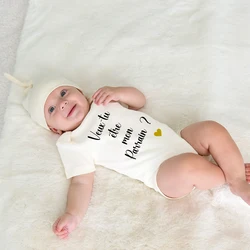 Veux-tu Etre Mon Parrain Print Baby Romper Short Sleeve Round Neck Bodysuit Casual Boy Girl Jumpsuit Summer Baby Clothes