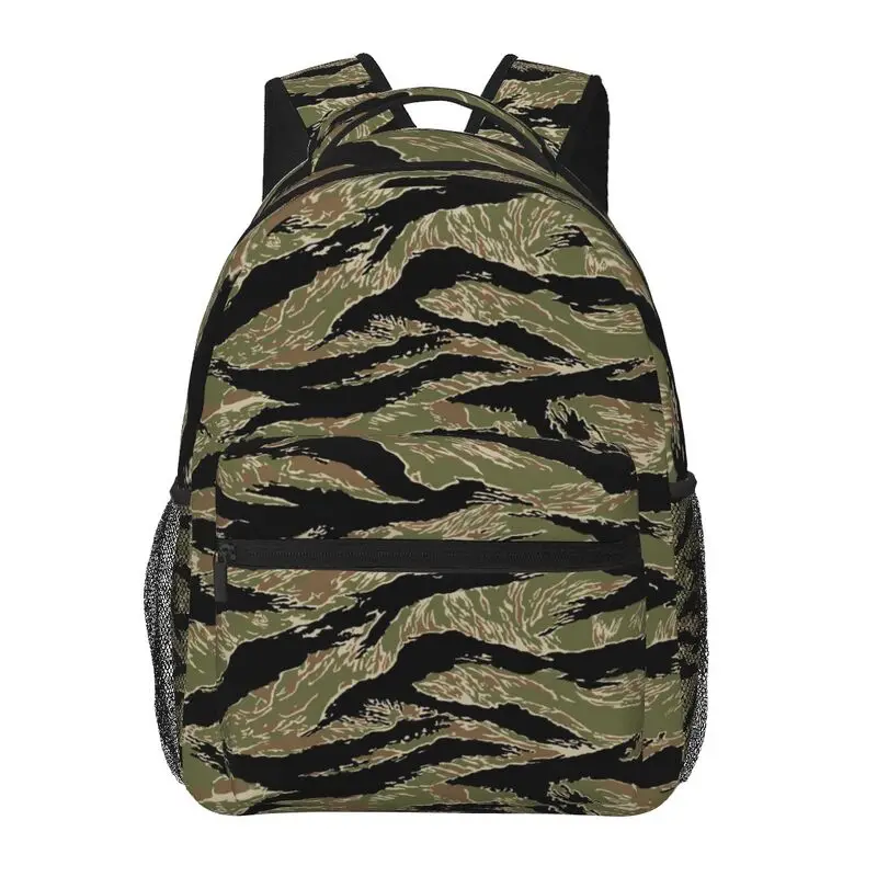 Tiger Stripe Camouflage Military Camo Travel Backpacks Lightweight Student Bookbag Unisex Daypack for Travel Hiking Camping