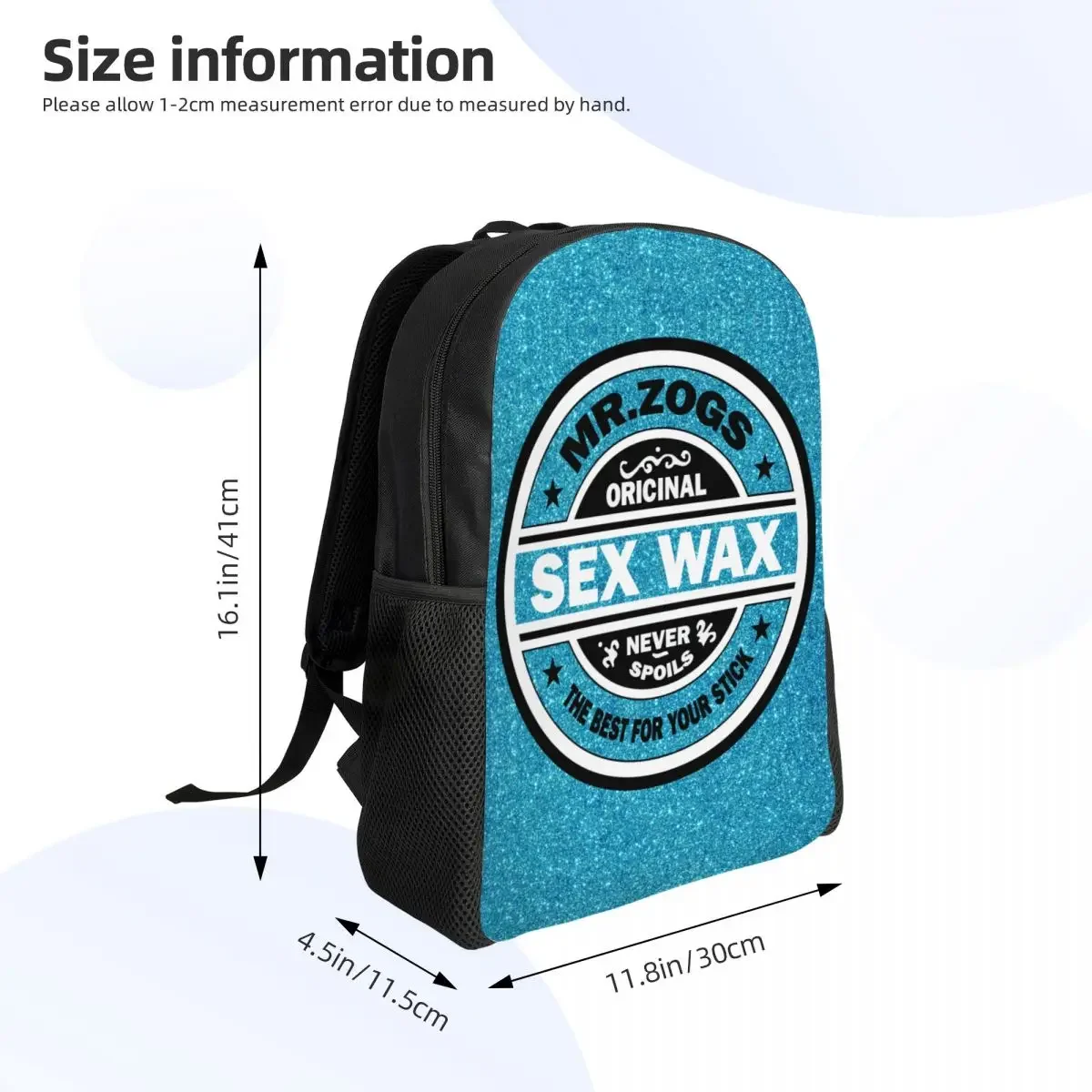 Personalized Mr Zogs Sex Wax Backpack Men Women Fashion Bookbag for School College Surfing Surf Gift Bags