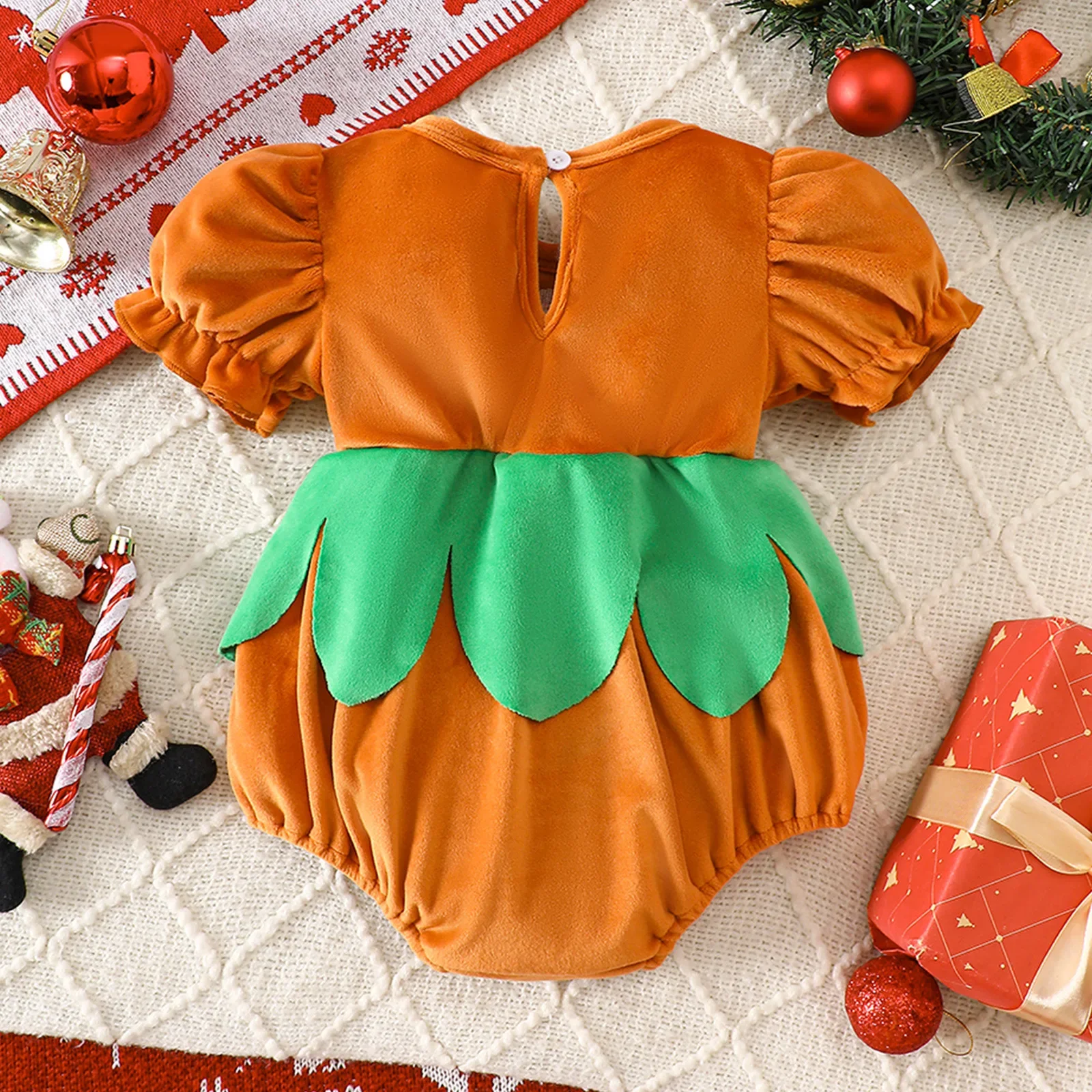 Prowow Baby Christmas Bodysuit Girls Plush Red Velvet Romper Dresses For Girls Santa Baby New Year Costume Girls Xmas Clothes