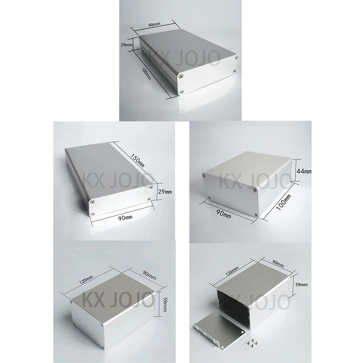 Aluminum Enclosure 90*29*110/150mm/90*44*100mm/90*59*120mm Silver Waterproof Split Case Electronic Box DIY Power Instrument