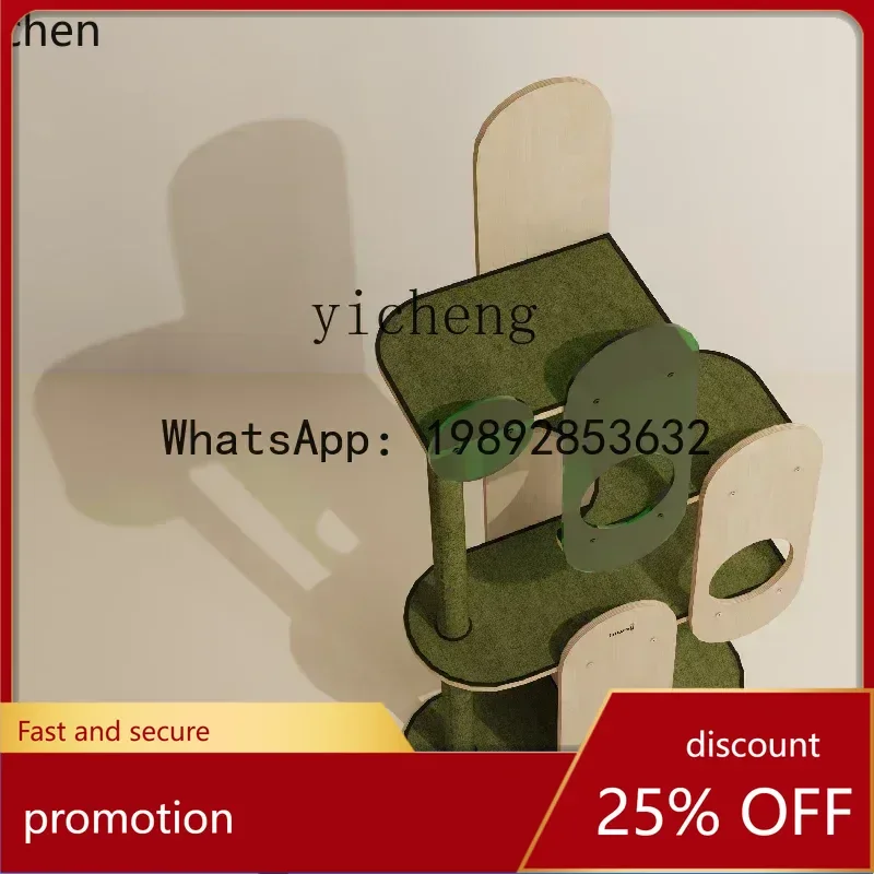 Kratka dla kota HT, wieża z kołyszą, platforma do skakania, solidne gniazdo, platforma panoramiczna, mała, do użytku domowego.