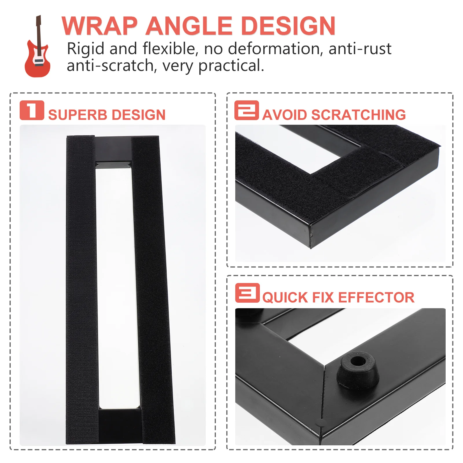 

1 Set Premium Effects Pedal Board For Electric Guitar Durable Anti-Rust Scratch Resistant Stage Performance Pedalboard Bracket