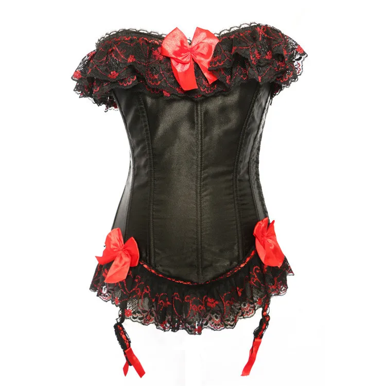 Women Gothic Lace Underbust Corset Waist Trainer Slimming Bustiers Lingerie Shapewear Bones Basques Body Shaper