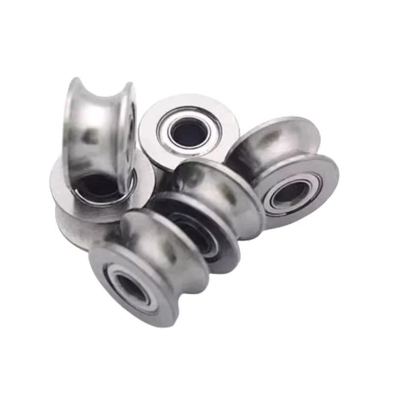 100pcs U624ZZ U Groove pulley wheel bearings 4x13x7mm track guide bearing u-shaped slot 624UU  4*13*7 mm