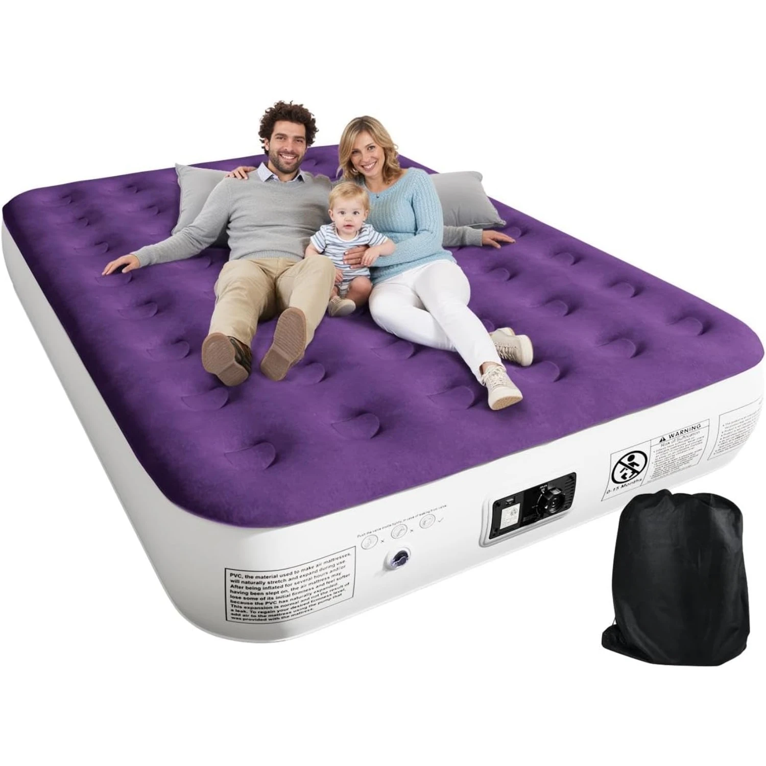 

Queen Air Mattress with Built in Pump,Elevated Durable Inflatable Mattresses with Storage Bag,Camping Accessories for Travel