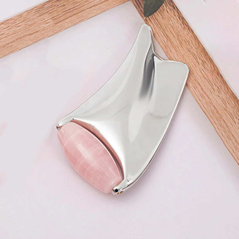 แผ่นขูดหน้ากัวซาโลหะ ทำจากโลหะผสมสังกะสี ทนทาน เครื่องนวดหน้า ขอบเรียบ ใช้ได้ทั้งที่บ้านและพกพา เครื่องมือนวดหน้ากัวซา