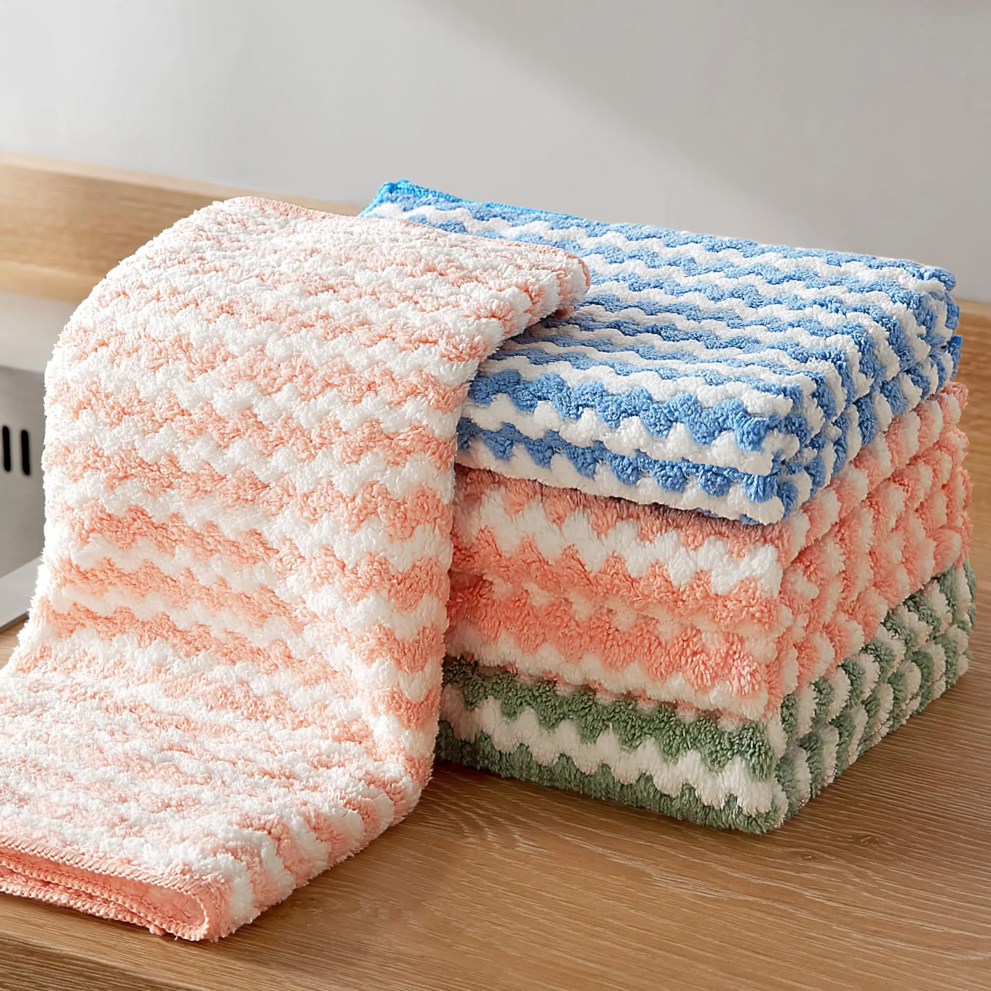 

5/10 шт. многоразовых салфеток из микрофибры, супервпитывающие, не оставляющие жирных следов, для уборки на кухне