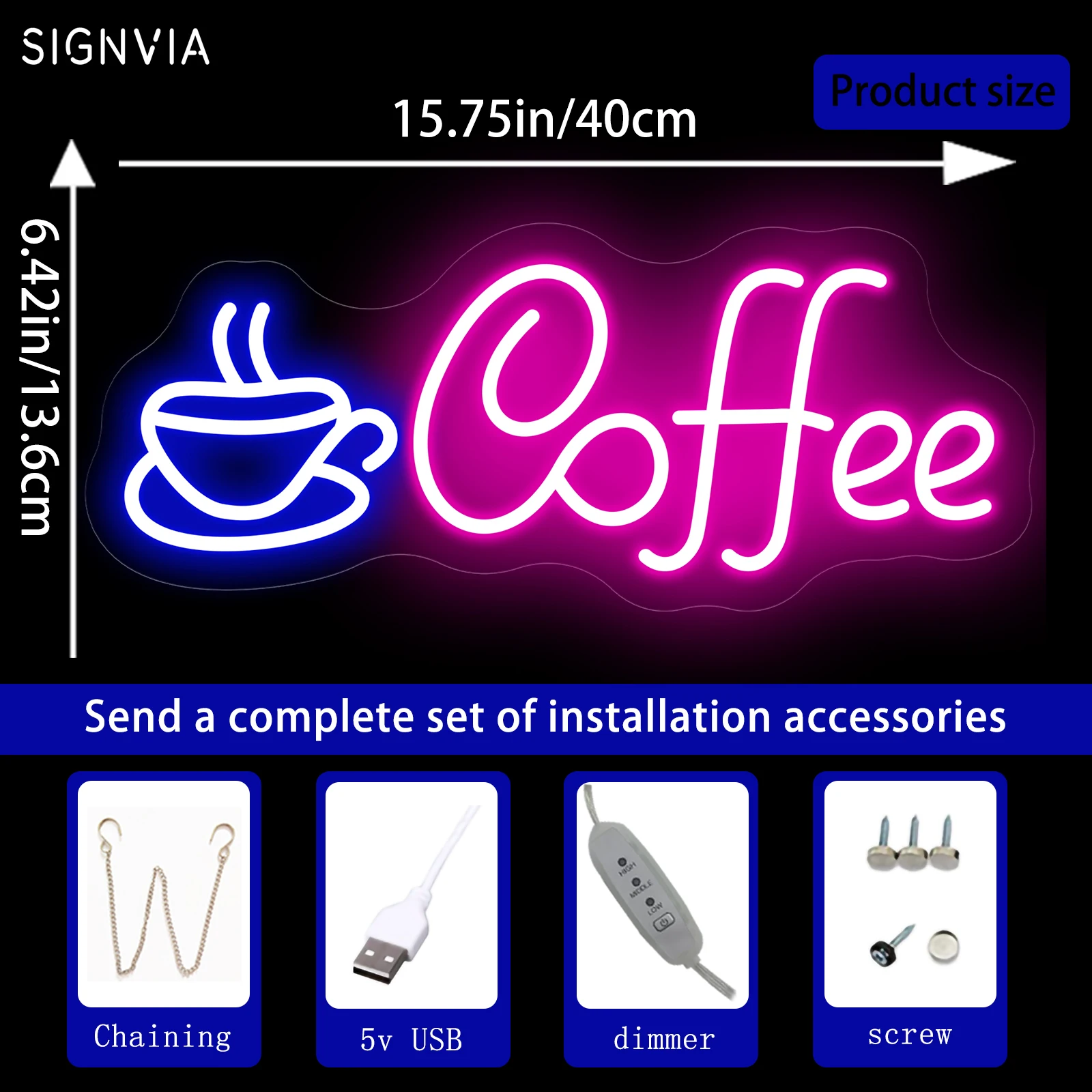 Coffee Neon Light Sign for Coffee Bar Wall Art Neon Lamp Signs Indoor Shop Cafe Restaurant Wall Decorative Gifts Night Lights