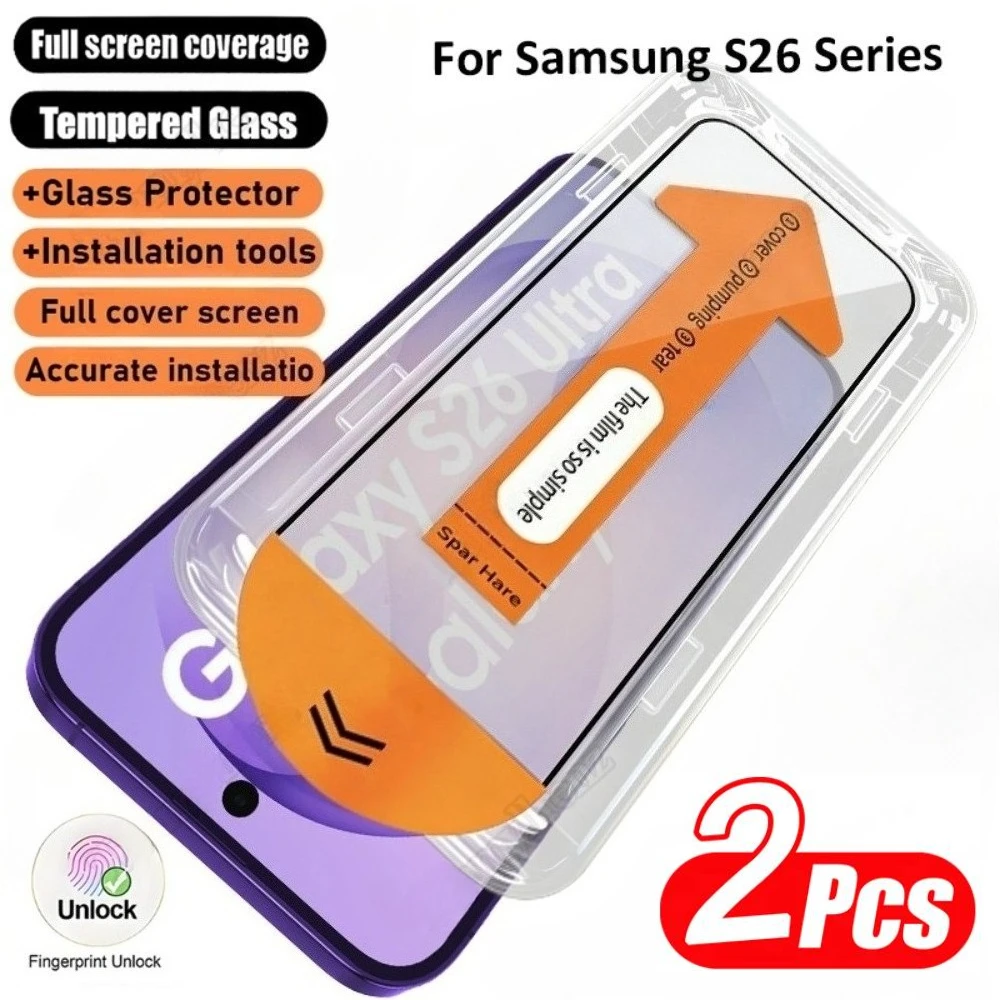 2 Stück Ultra HD Displayschutzfolien für Samsung Galaxy S26 S25 S24 Ultra S23 S22 S21 Plus S24 S25 FE Ein-Klick-Installation Glas