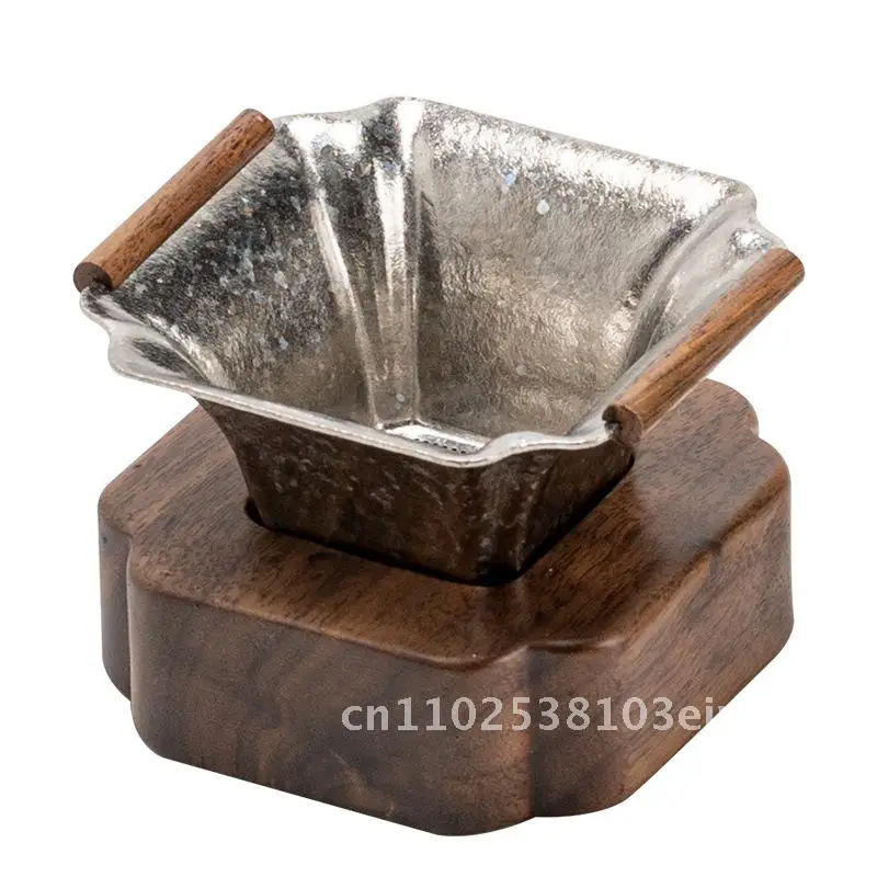 

Фильтр для чая из чистого титана, ультратонкий дизайн с тысячей отверстий, высококачественный чайный слив для креативного пивоварения, титановый серый ледяной цветок