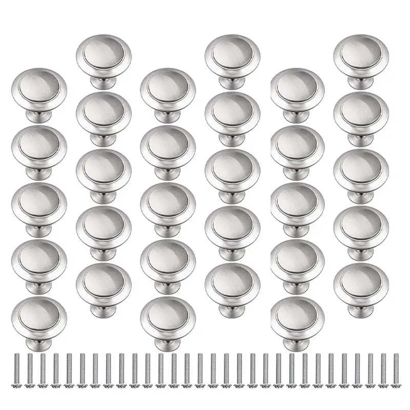 

30Pcs Cabinet Knob Pulls Round Cabinet Knobs Cabinet Cupboard Handles Dresser with Screws Round Handle Kitchen Pulls Furniture