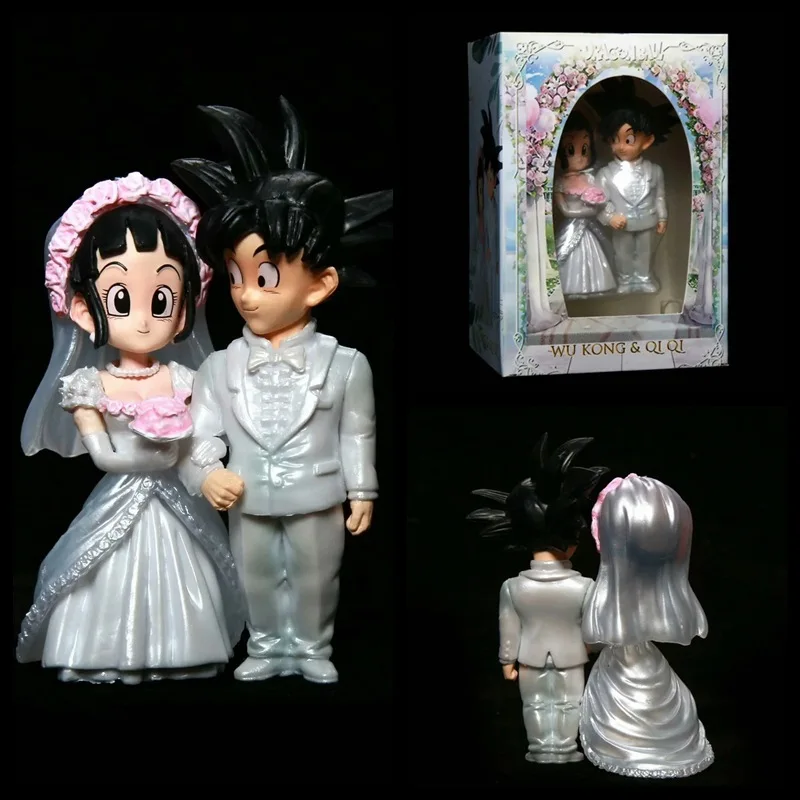 2026 Dragon Ball Gk Q Version Goku And Chichi Wedding Scene Action Figure Collectible Anime Model Statue In Stock For Collectors