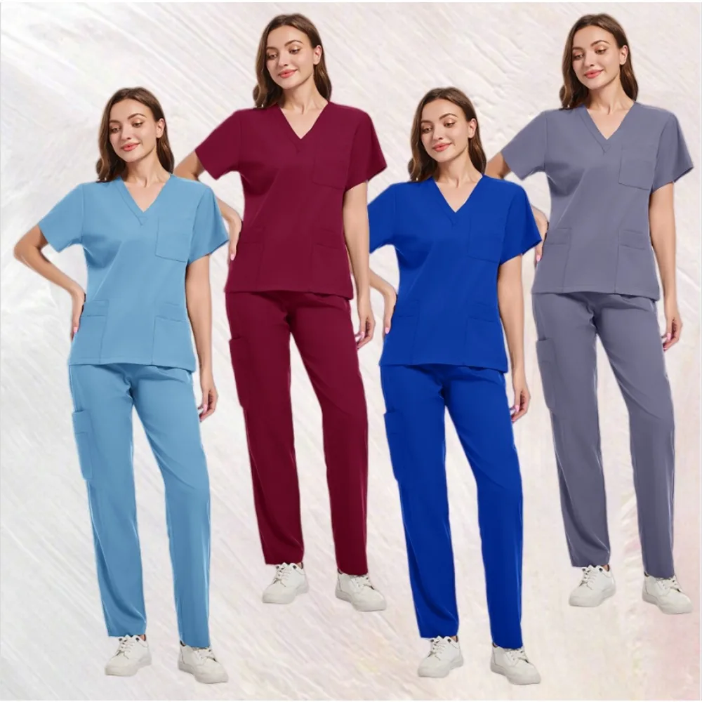 Fashionable Scrub Designs Women Jogger Clinic Nurse Uniforms Medical Dentistry Nursing Scrubs Uniforms Sets Hospital Uniforms