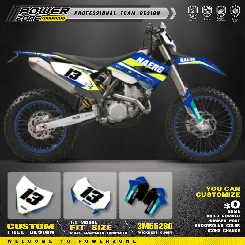 

PowerZone Custom Team Graphics Backgrounds Decals Stickers Kit For HUSABERG 2013-2014 FE 390 450 570-TE250 300 -FX450-FS570 04