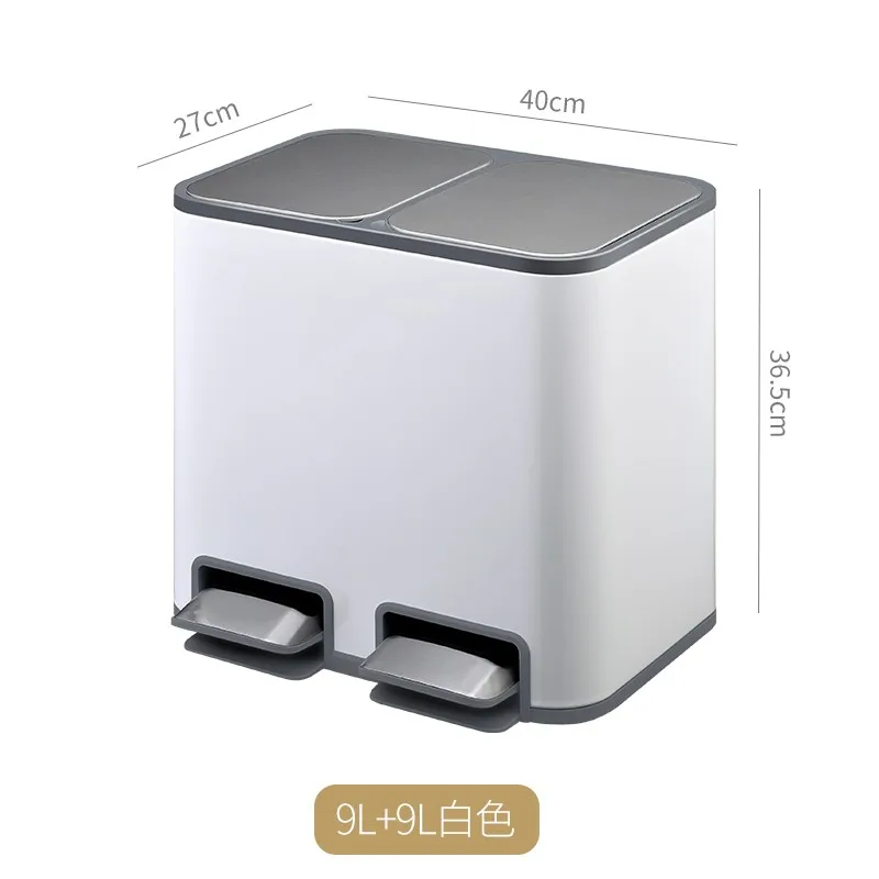

Stainless Steel Trash Can Large Modern Kitchen Storage Trash Can Garbage Sorting Containers Rangement Cuisine Waste Bins