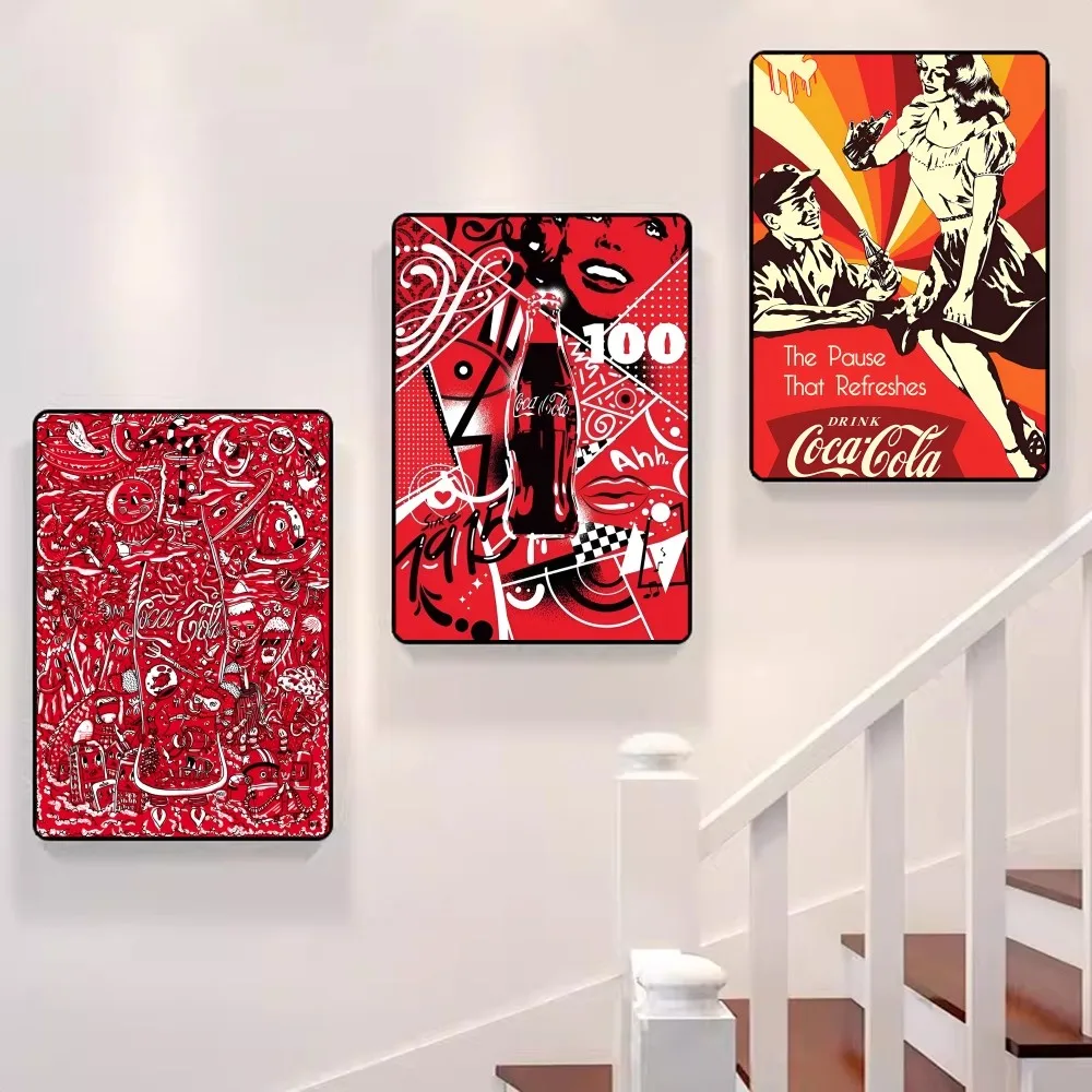 C-coca-cola DIY Sticky Poster Fancy Wall Sticker for Living Room Bar Decoration Wall Decor