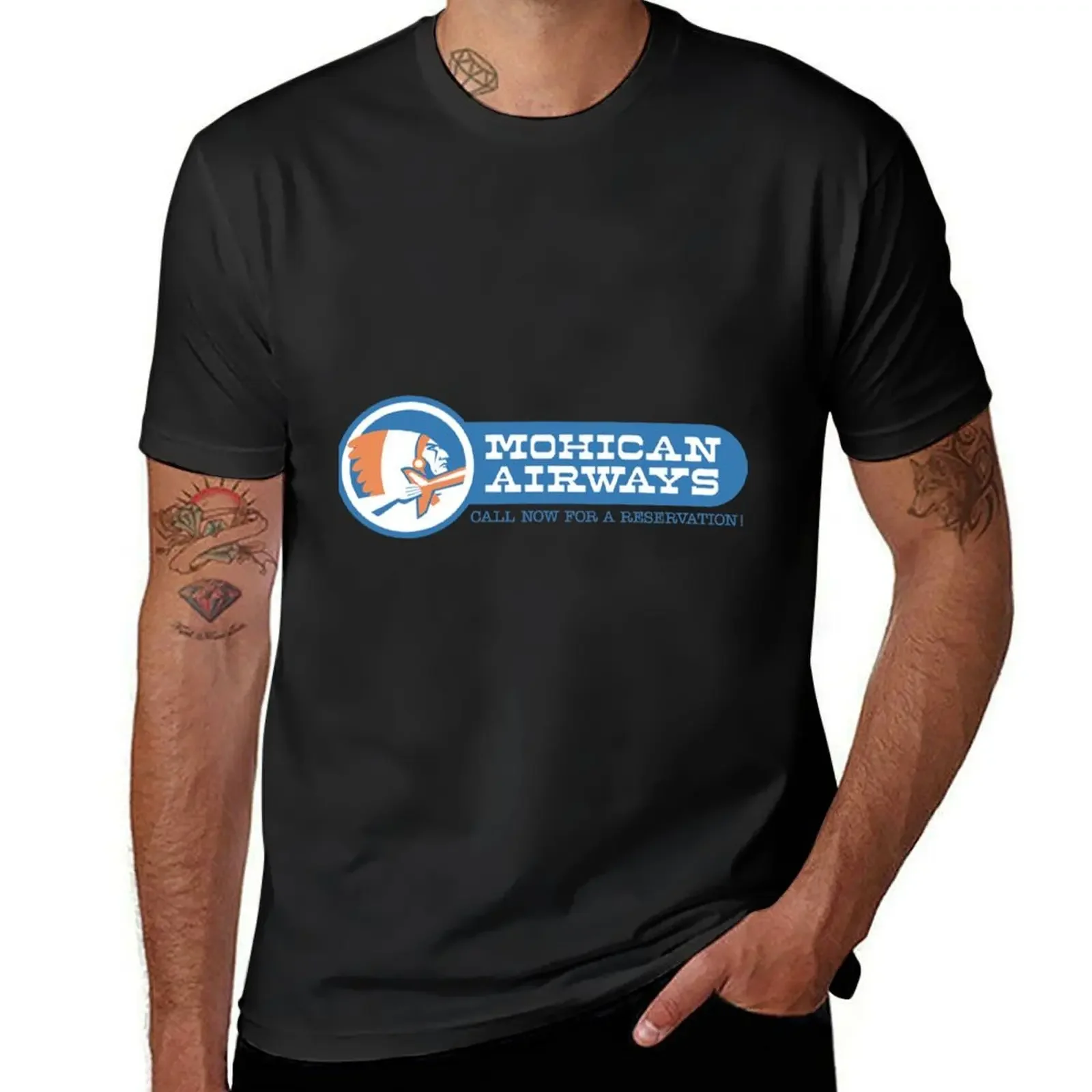 F is for Family - Mohican Airways - Call for a Reservation! Slim Fit T-Shirt customs baggy shirts shirts men graphic