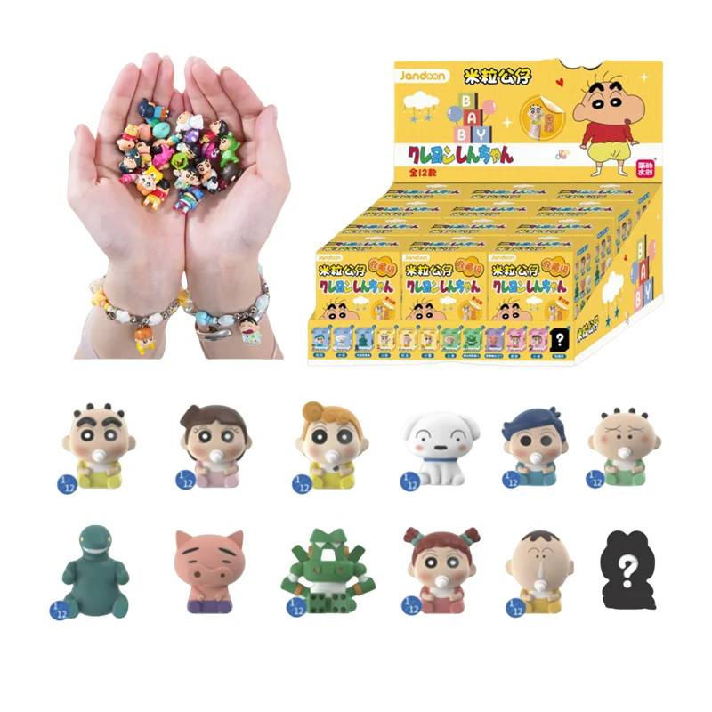 Crayon shin-chan série boneca fofa feita à mão enfeites de mesa kit de garagem modelo caixa cega brinquedos crianças presentes de aniversário