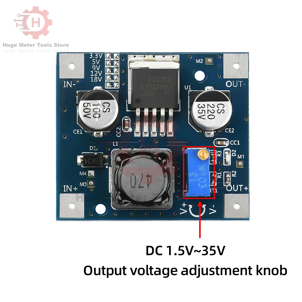DC 3-40V naar 3,3V/5V/9V/12V/18V Step-down Power Module LM2596 Step-down Module DC1.5-35V Verstelbare Spanning Power Module ﻿