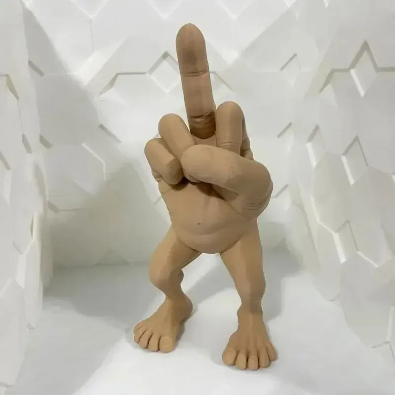 شخصية الإصبع الأوسط مع أرجل مكتب مكتب الراتنج الحلي الإبداعية مضحك الاصبع الوسطى سطح المكتب الديكور