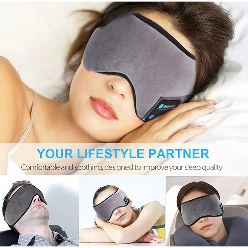 Wireless Music Eye Mask Headband Built-in Stereo Speakers Comfortable Sleep Headphones for Insomnia Relief Headband Eye Mask