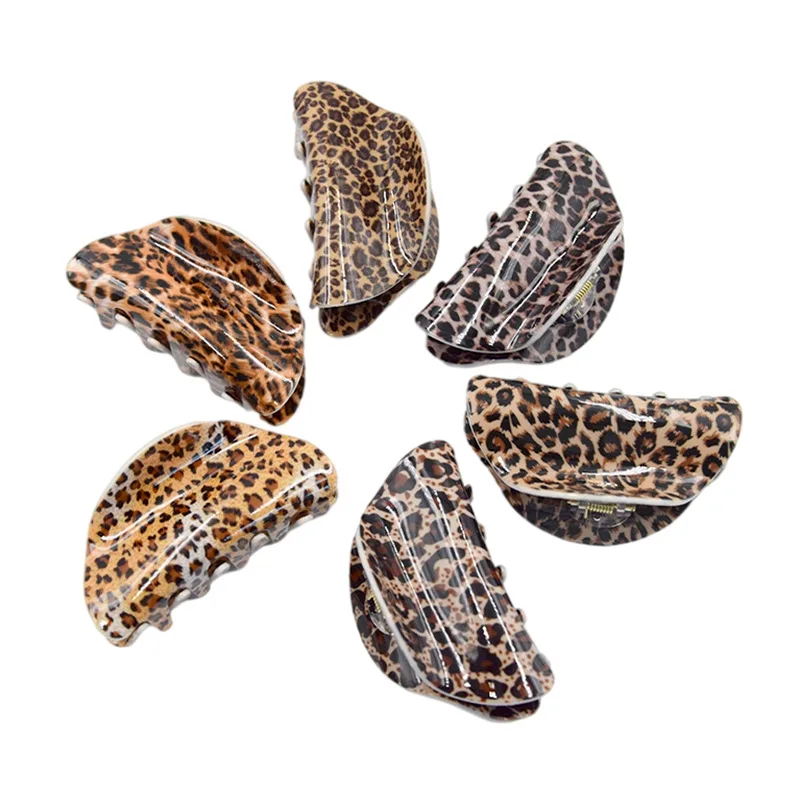 Acetate Material Large Leopard Print Hairpin Simple Hair Grabber Hair Fixed Claw Vertical Clip