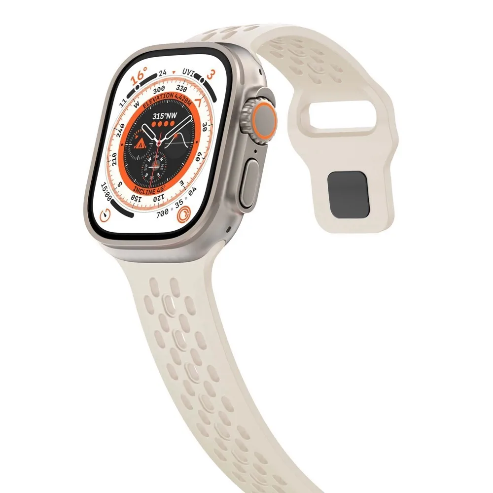 حزام سيليكون ناعم لساعة أبل Ultra2 سلسلة 10 9 8 SE 7 6 5 4 3 Ultra 49mm 45mm 41mm 44mm 40mm 42mm 38mm 46mm تنفس