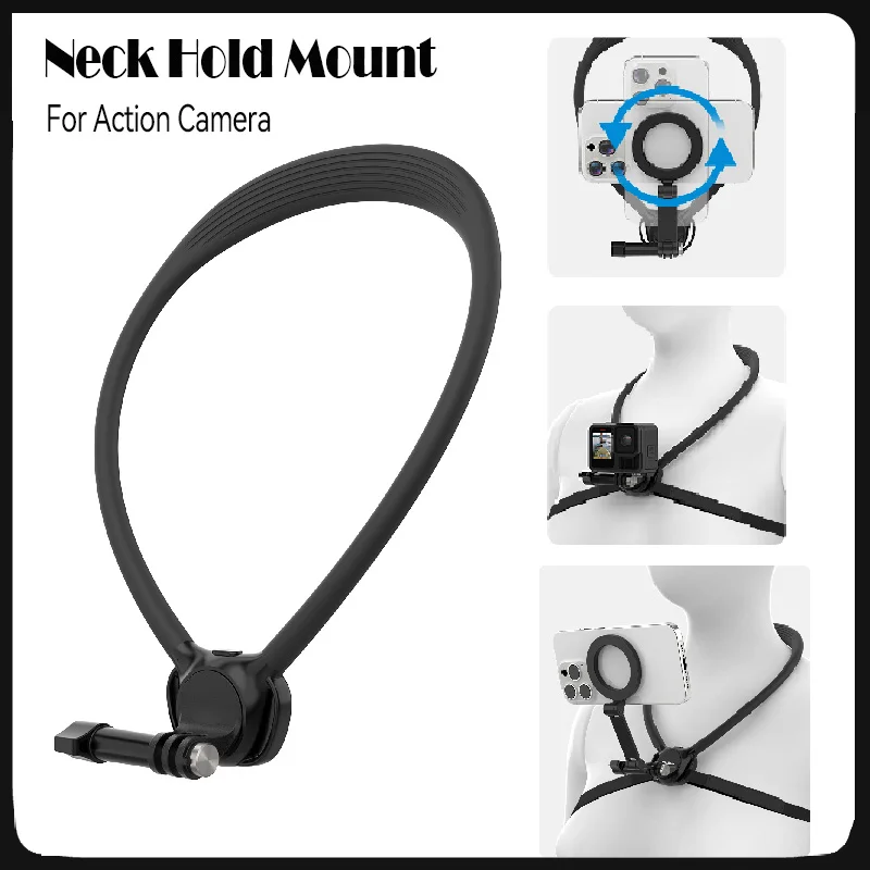 

Neck Hold Mount for Action Camera Universal Neck Holder for GoPro Insta360 DJI OSMO Action 3 4 5Pro Camera Accessories