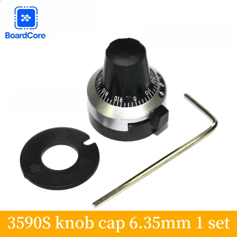 1 Set 3590S Potentiometer Knob 6.35mm Precision Dial Potentiometer Replacement Cap Digital Knob Cap
