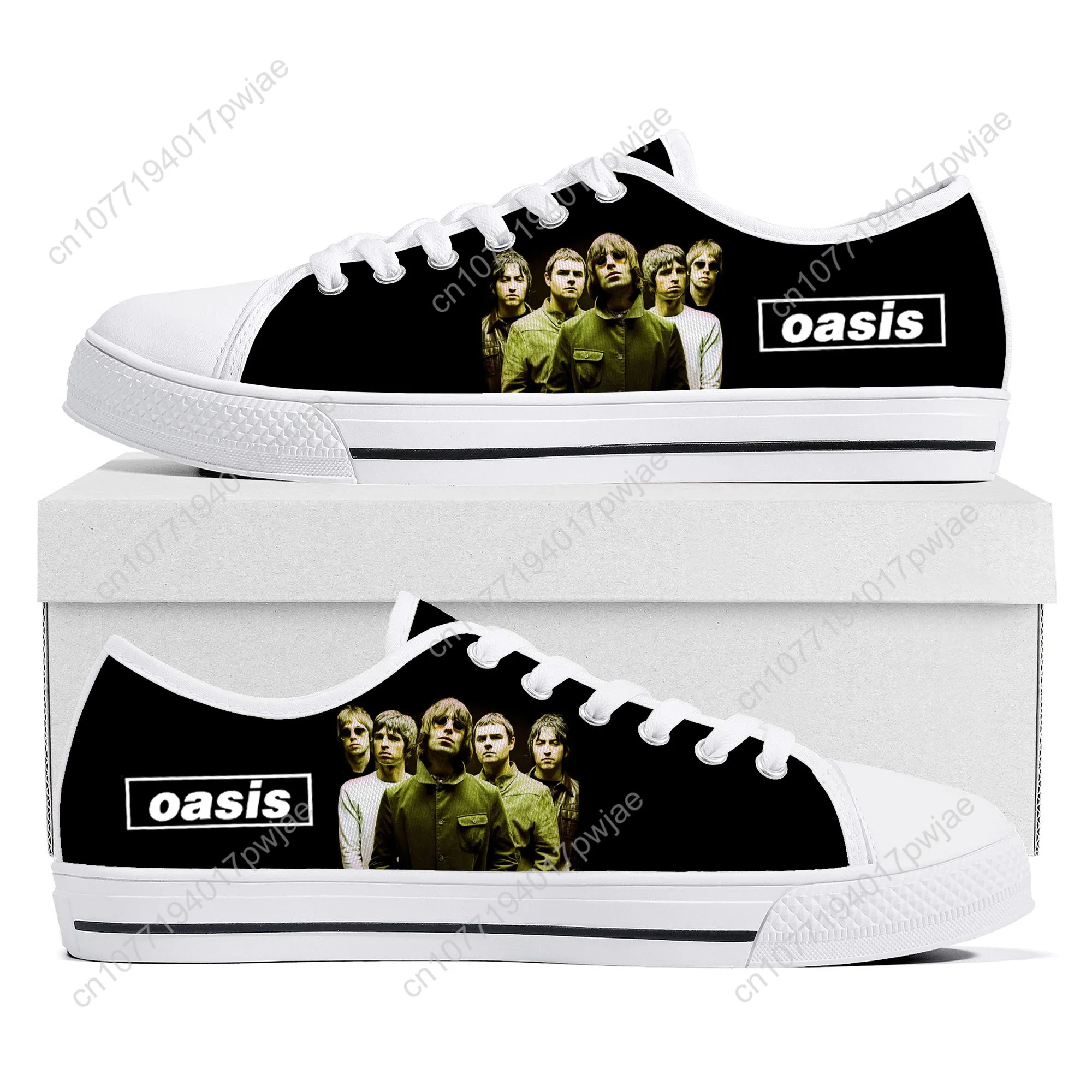 Oasis Rock Band Low Top Lightweight Flat Sneakers Mens Womens Canvas Sneaker Casual Couple Hiking Lightweight Shoes view 2