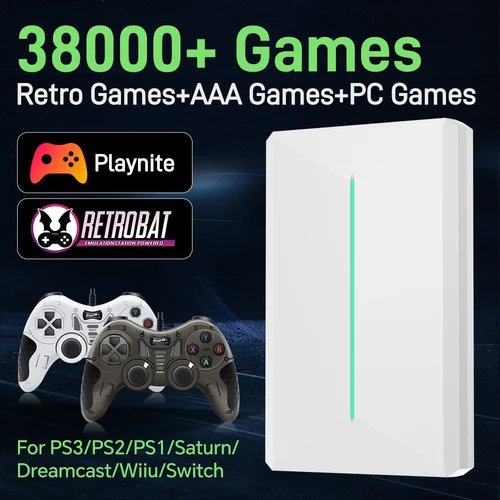 Playnite y Retrobat, consolas de discos duros para juegos de 500GB, HDD Retro para juegos con más de 38200 y 49 emuladores Plug & Play para PS3/PS2/PS1/N64