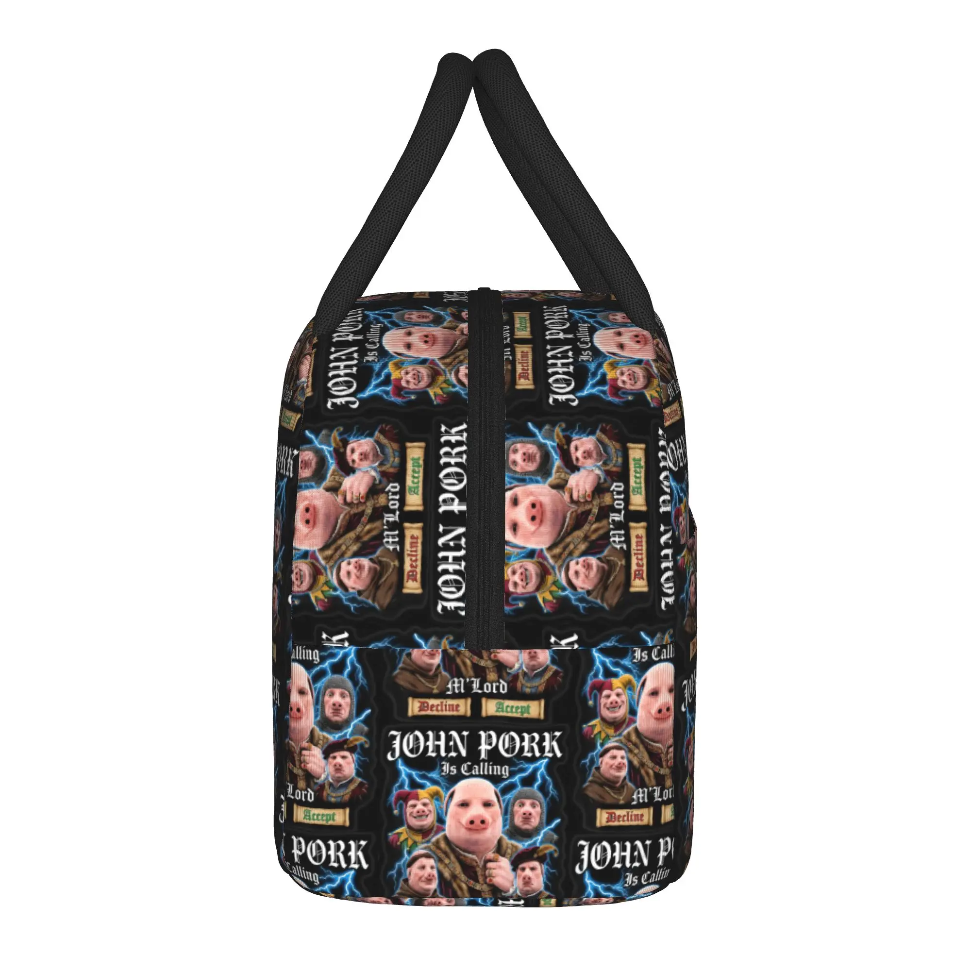John Pork is Calling Medieval Meme Brainrot Lunch Bag  Travel Lunch Box For Child Leisure Thermal Tote Handbags Cooler Bag