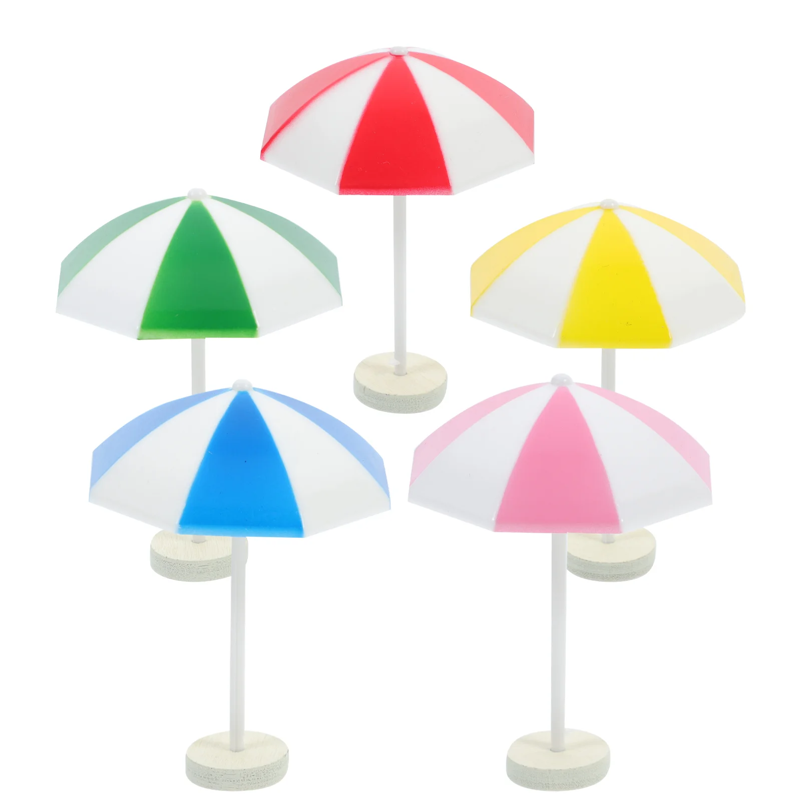 5 Pcs Micro Landscape Sun Umbrella Beach Umbrellas Miniature Decor House Decors Abs