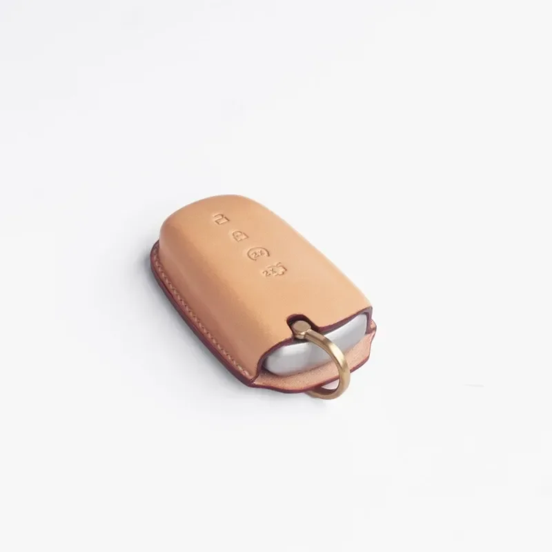 for Lincoln Z Navigator Aviator Adventurer Genuine Leather Handmade Custom Simple Key Cover with High End Buckle