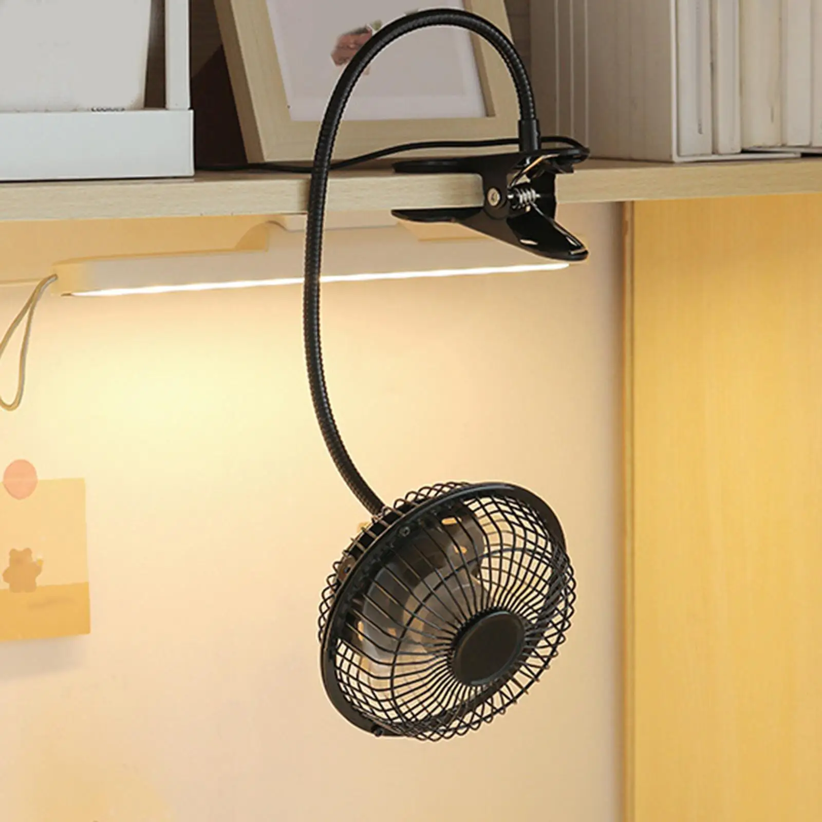 سرير مروحة شخصي محمول، مكتب المزرعة، مروحة صغيرة USB داخلية، مشبك على المروحة، قابل للتعديل لنوم السيارة والسفر وحقيبة الظهر في الصيف