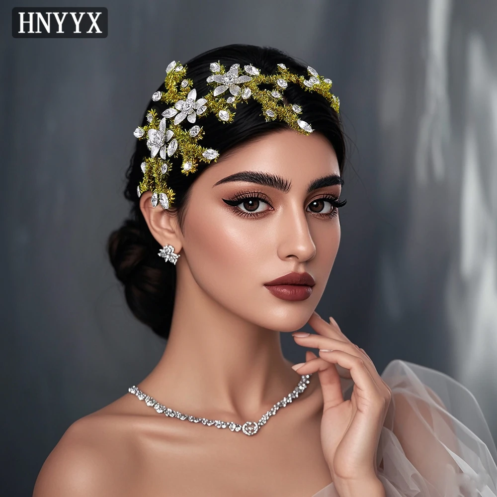 

HNYYX Vintage Bridal Wedding Hair Accessories Glittering Princess Style Headpieces Light Luxury Women's Headdresses A385