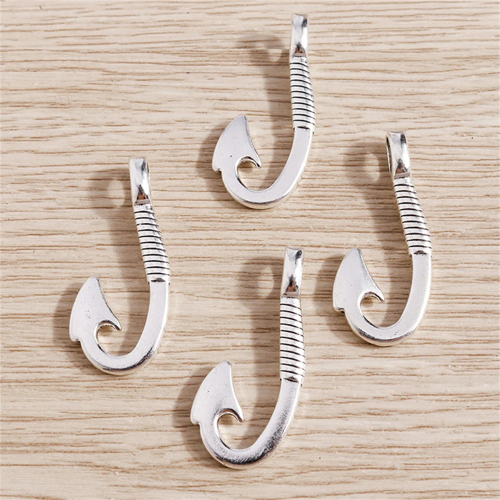 Tusember 10 Stück 15x32mm Legierung Antik-Silberfarben Schiffsanker-Anhänger für Ohrringe, Halsketten, DIY-Schmuckherstellung – Detail 4